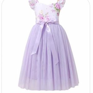 Flofallzique Girls Tulle Dress Floral Summer Wedding Birthday Casual Toddler